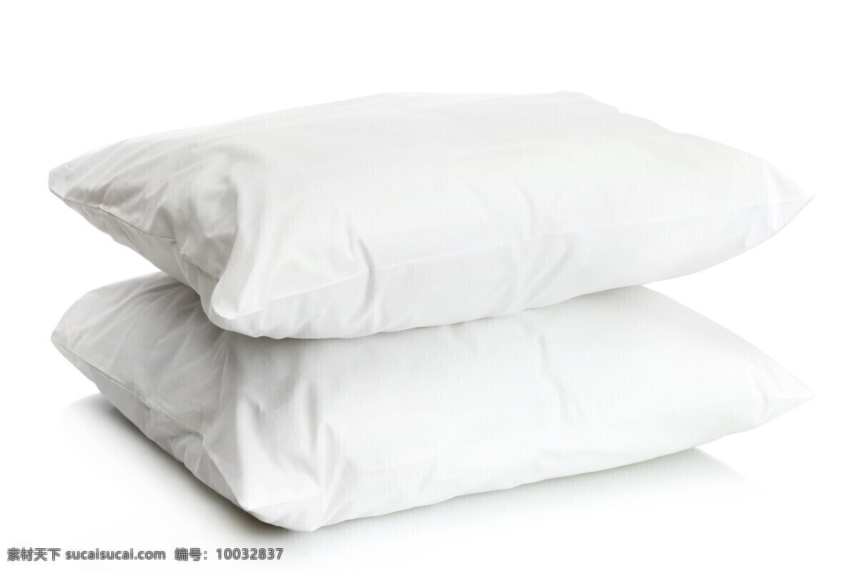 两个 白色 枕头 家居家纺 睡卧室用品 家居用品 生活用品 生活百科