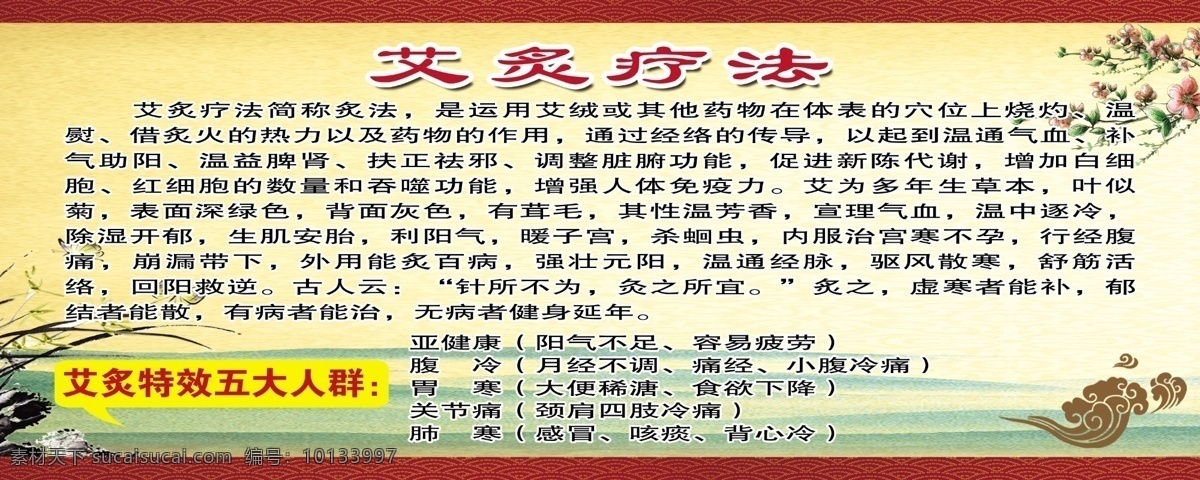 中国 风 系列 展板 艾炙疗法 艾 炙 特效 五大 人群