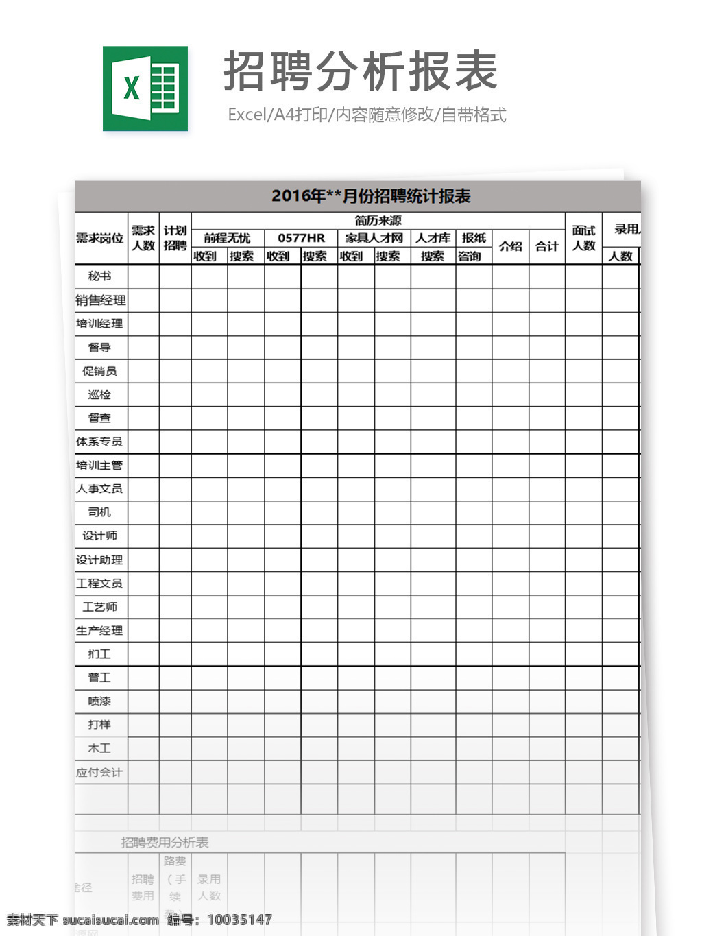 招聘 分析 报表 excel 模板 表格模板 图表 表格设计 表格 统计 面试 人力 工作计划 人力资源 行政 人事报表 行业表格 办公常用 苏苏 办公
