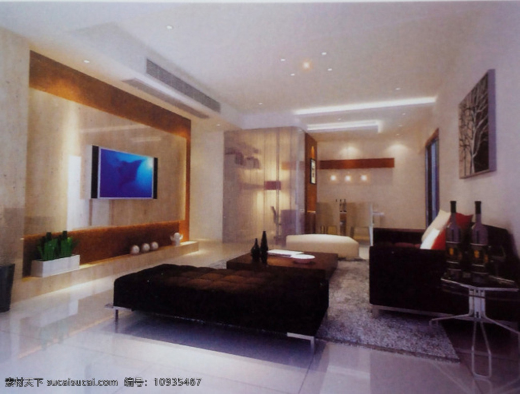 现代 室内 客厅 场景 模型 模板下载 3d 3d源文件 max 黑色