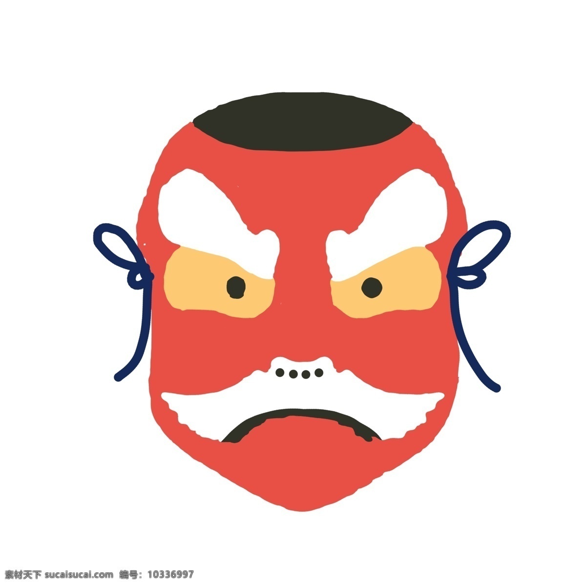 红色 面具 装饰 插画 日本面具 红色的面具 漂亮的面具 创意面具 立体面具 卡通面具 精美面具