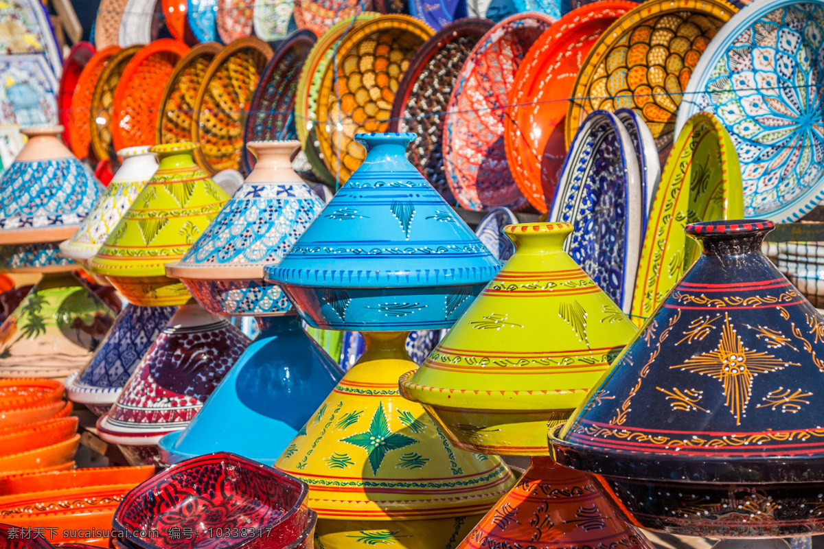 摩洛哥 陶瓷 器皿 摩洛哥陶瓷 瓷器 陶器 陶瓷制品 城市风光 环境家居 黄色