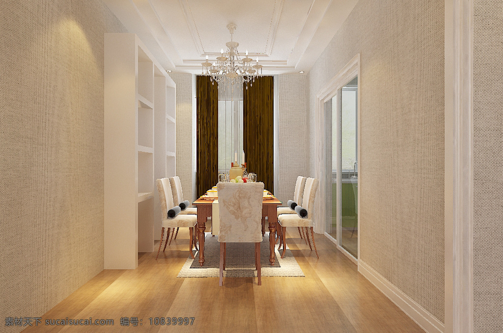 现代 欧式 餐厅 效果图 模型 空间 客厅 厨房 背景墙 沙发 中式 卫生间 大理石 吊灯 挂画 地板 椅子 餐桌 茶几 门 窗帘