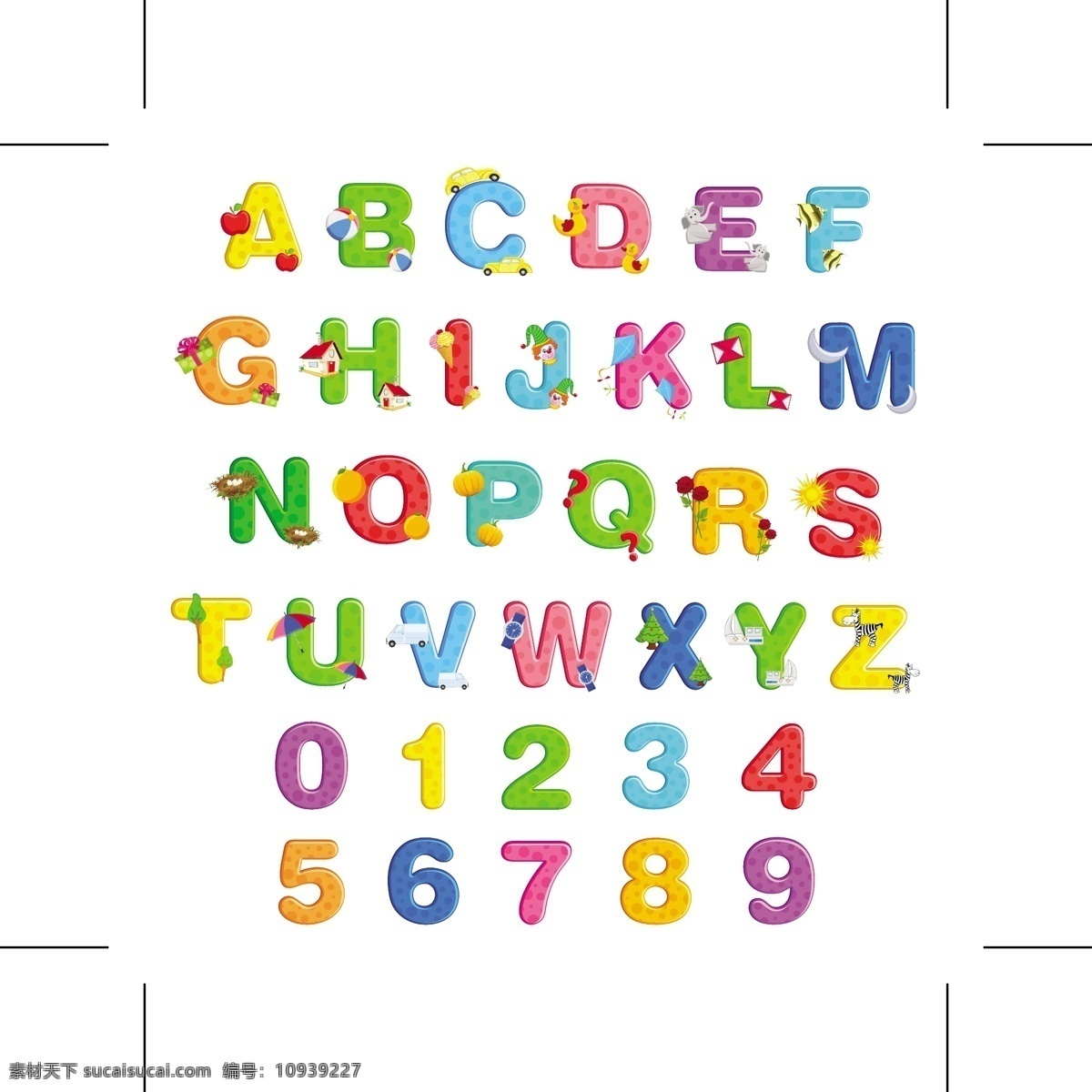 卡通abc abc 卡通 字母 设计分层图 采用艺术字体 26个字母 简单大方 卡通素材 卡通设计 矢量