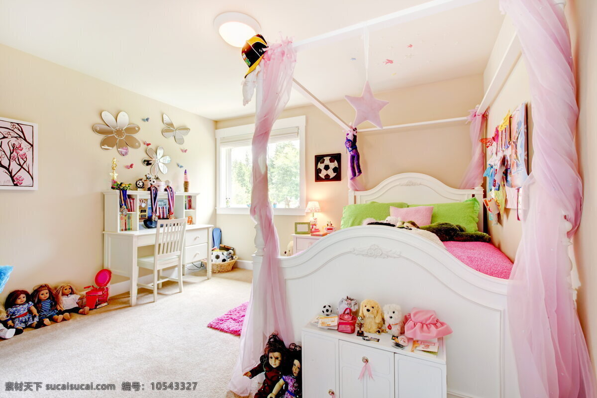 可爱 粉色 儿童 房 效果图 图 儿童房 房间 卧室 床铺 粉色系