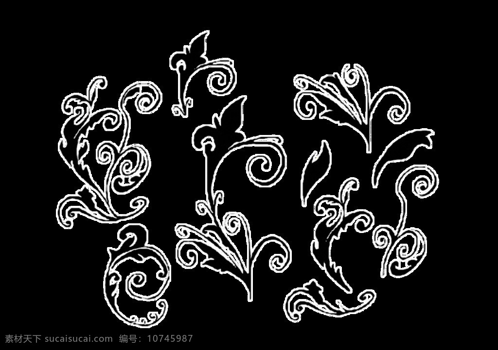 抽象 卷曲 花纹 图形 免 抠 透明 花卉 装饰 元素 艺术 插画 抽象图案