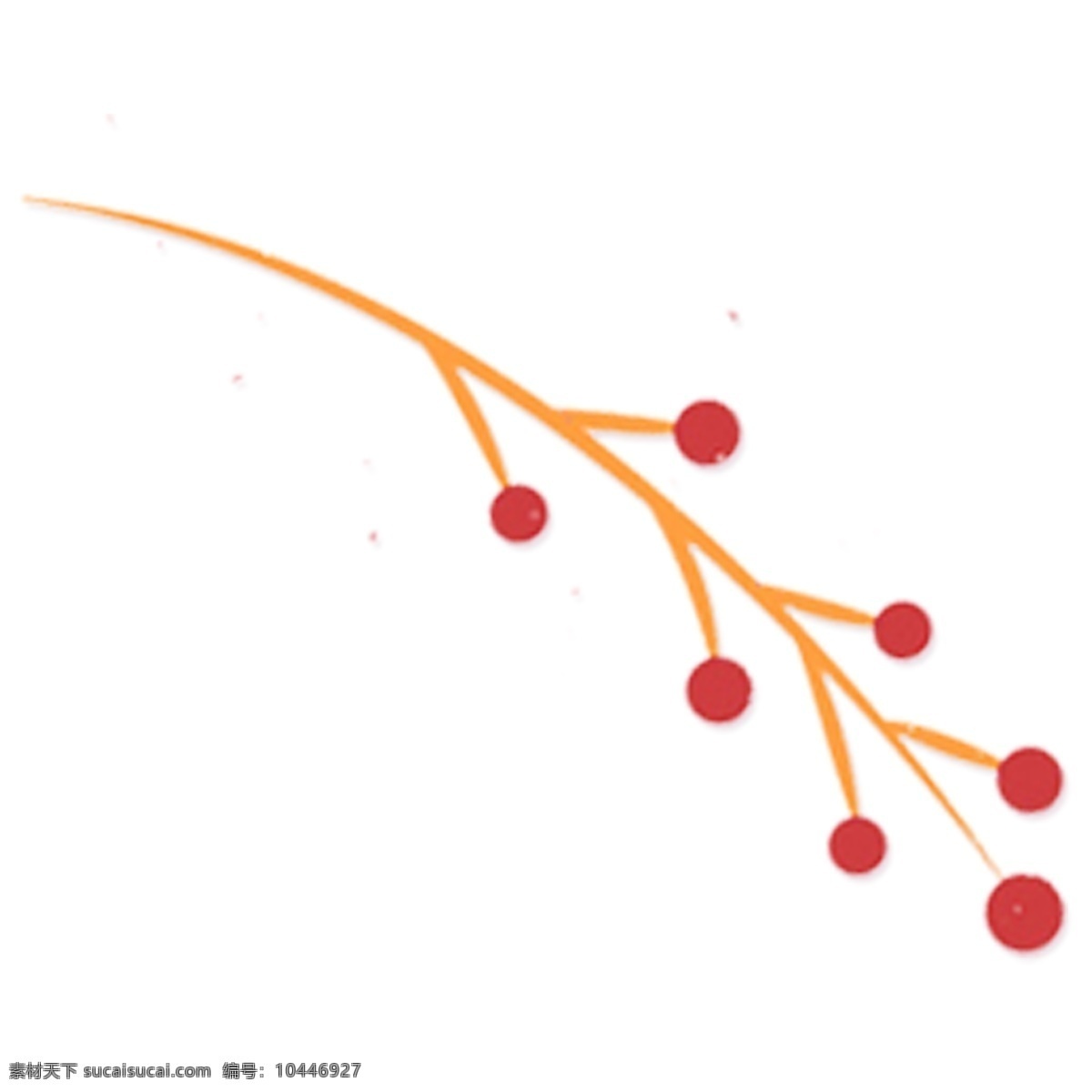 手绘 红点 树枝 简约 漂亮 装饰素材