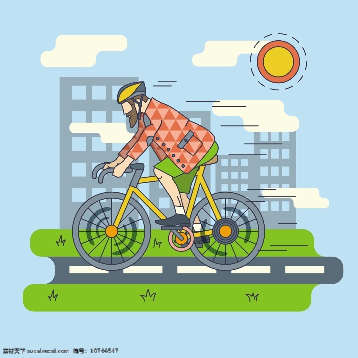 城市 平面 插图 中 循环 人 家庭 体育 山区 公路 自行车 快乐 工作 平坦 性格 能源 男孩 运动 幸福家庭 周期 青色 天蓝色