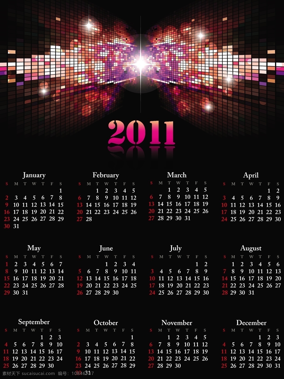 未来 年 2011 celebrate 日历 假日 元素 新的一年 庆祝 载体 矢量图 日常生活
