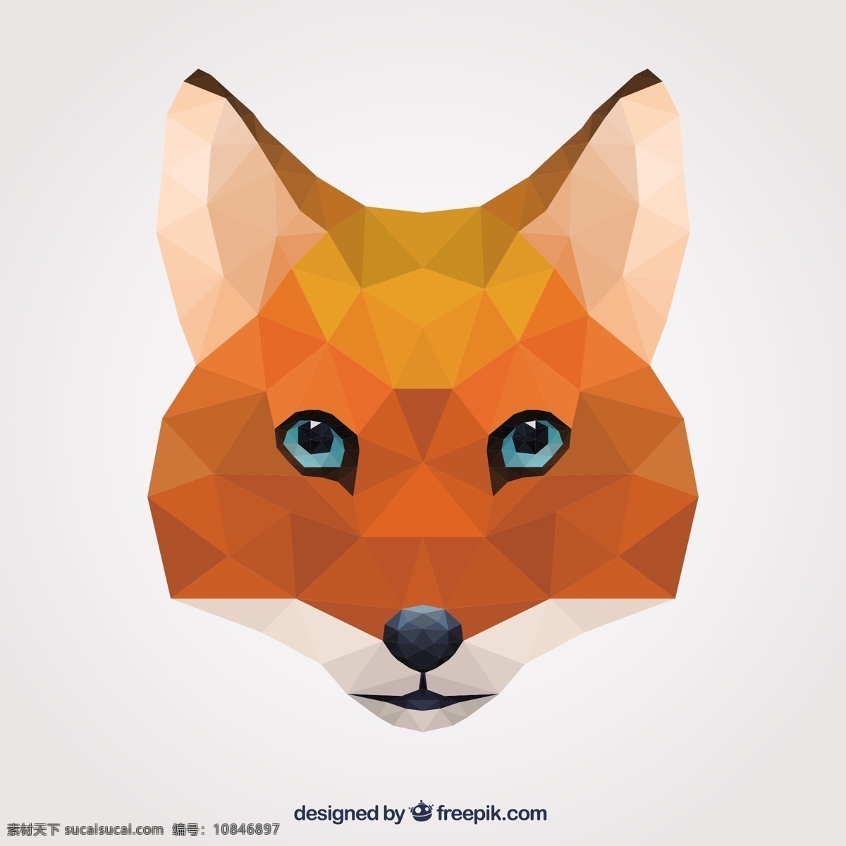 多边形狐狸 抽象 几何 动物 狐狸 多边形 野生 保利 图标 高清 源文件