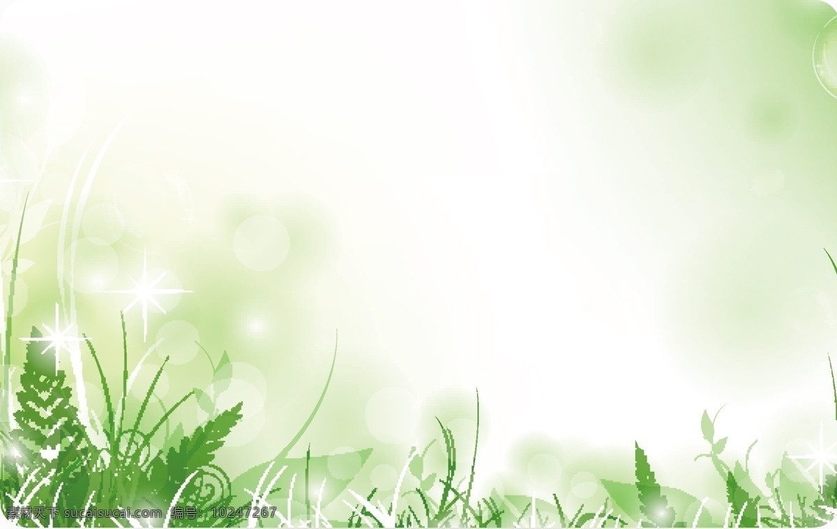 绿色 花草 背景 生机勃勃 矢量 素材图片 植物 竹子 竹林 气泡 藤类植物 梦幻 春天气息 卡片背景 矢量素材 自然 春天