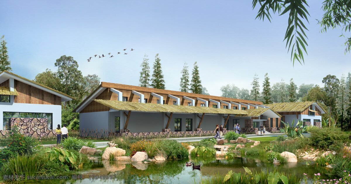 园林绿化 园林 古建 建筑 田园 效果图 3d设计