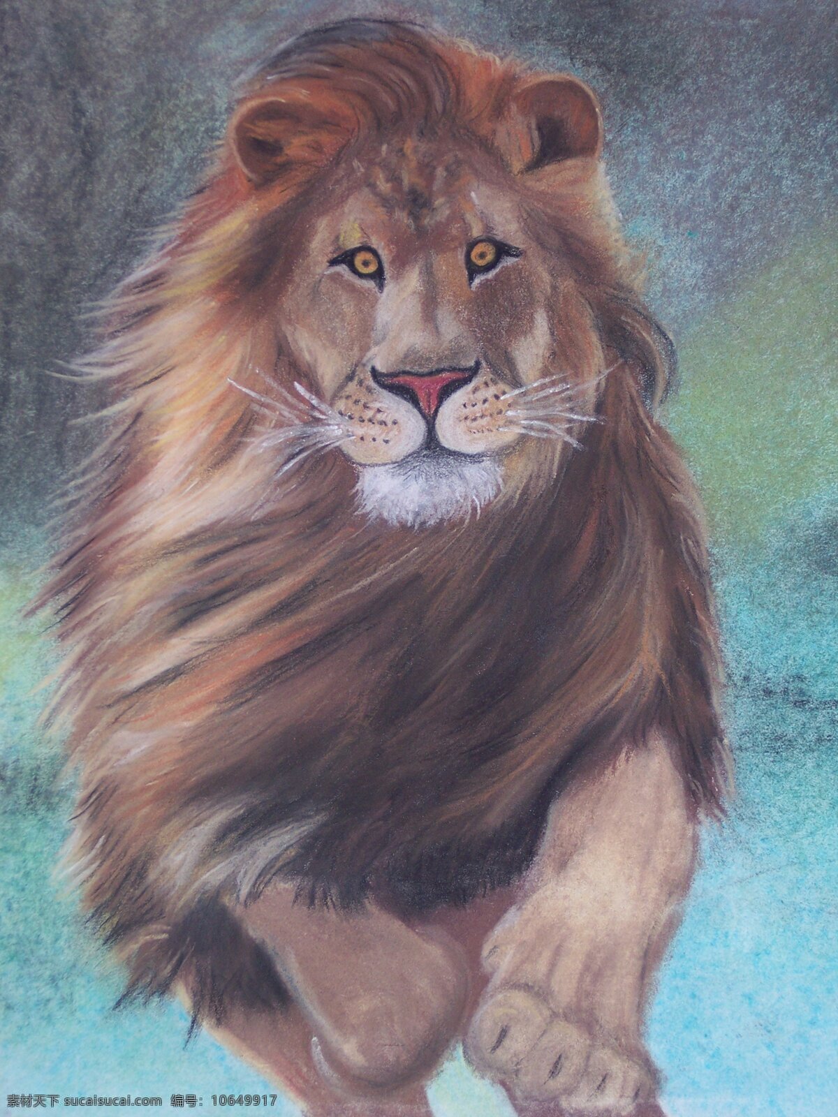 狮子 百兽之王 动物世界 绘画 绘画书法 文化艺术 雄狮 油画 原始森林 家居装饰素材