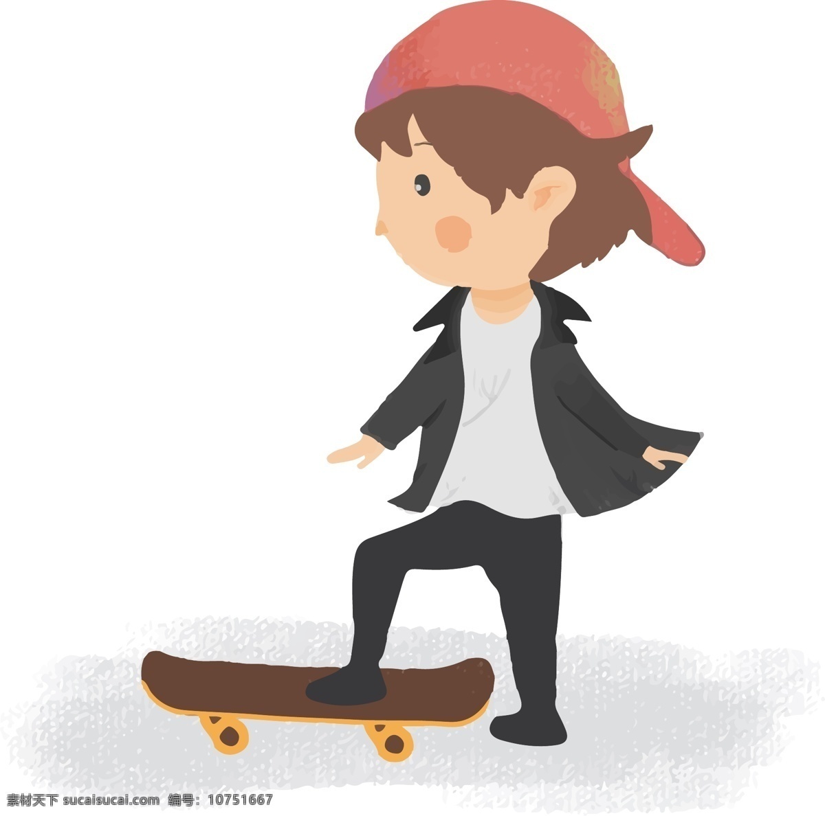 卡通 插 画风 滑板 小 男孩 免 抠 小男孩 酷 酷酷男孩 滑板少年 运动 街头运动 头巾 滑板男孩 男孩滑板 酷炫 炫酷 个性 滑板运动