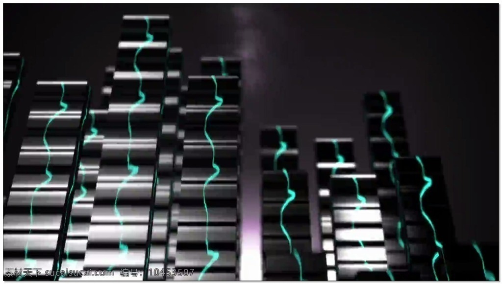 青色 高楼 v 视 影像 金属 光芒 青色线条 视频素材 动态视频素材