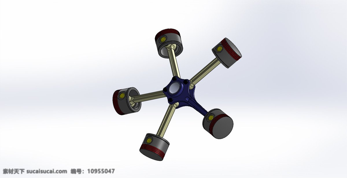 径向 引擎 汽车 3d模型素材 其他3d模型