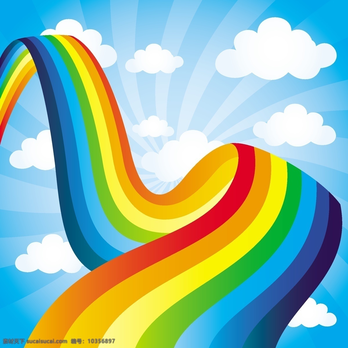 彩虹 矢量 分层 天空 云 动态素材 卡通 卡通设计 eps分层 矢量素材