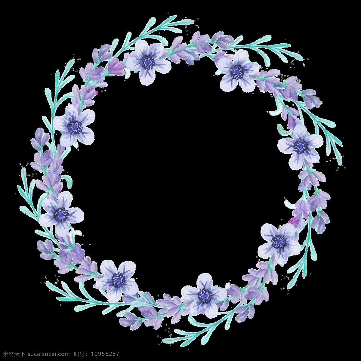 晶 紫 花圈 透明 装饰 花枝 免扣素材 透明素材 装饰图案 紫色