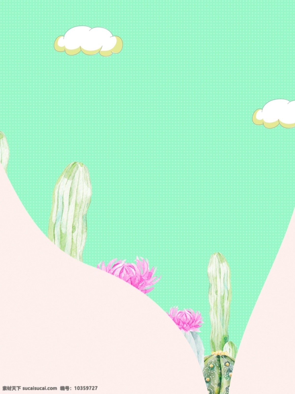 绿色 卡通 仙人掌 广告 背景 广告背景