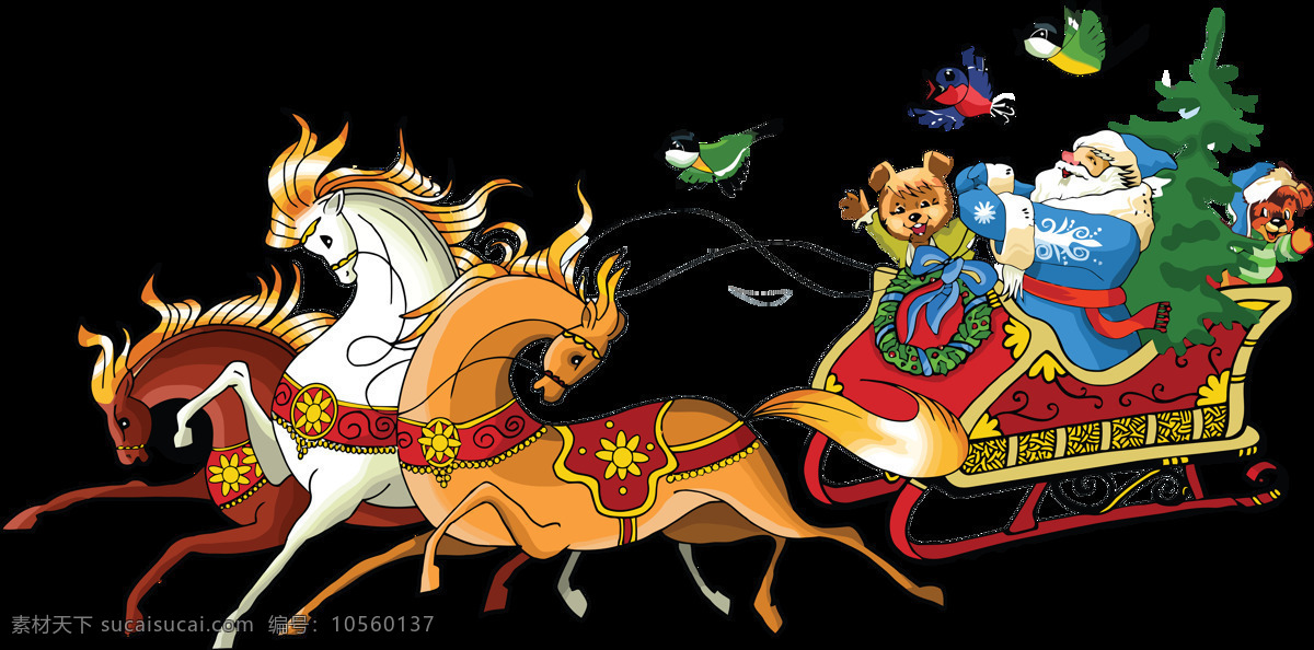 圣诞节 麋鹿 马车 装饰 图案 圣诞节装饰 卡通圣诞节 动物 圣诞马车 动漫动画