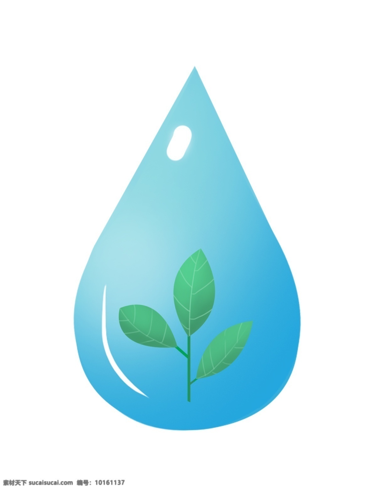 绿色环保 简约 卡通 水滴 绿色 环保 绿叶 植物 循环使用 清新 可爱 树叶 手绘 蓝色