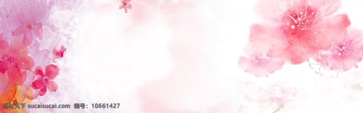 文艺 手绘 秋冬 季节 banner 海报 背景 粉红色 浪漫 纹理 花卉 感恩节