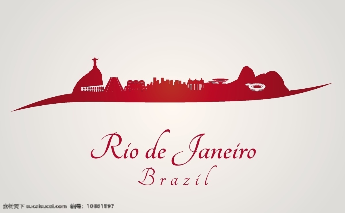 巴西设计 巴西广告 巴西 里约热内卢 城市剪影 城市缩影 矢量