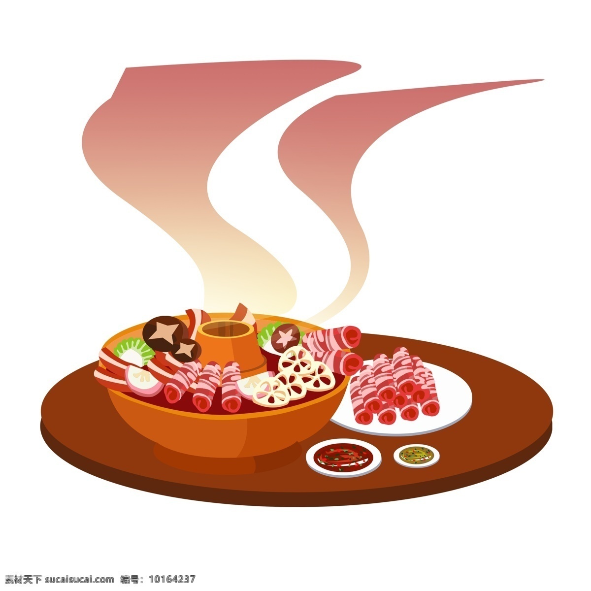 手绘 火锅 大餐 插画 元素 美食 食物