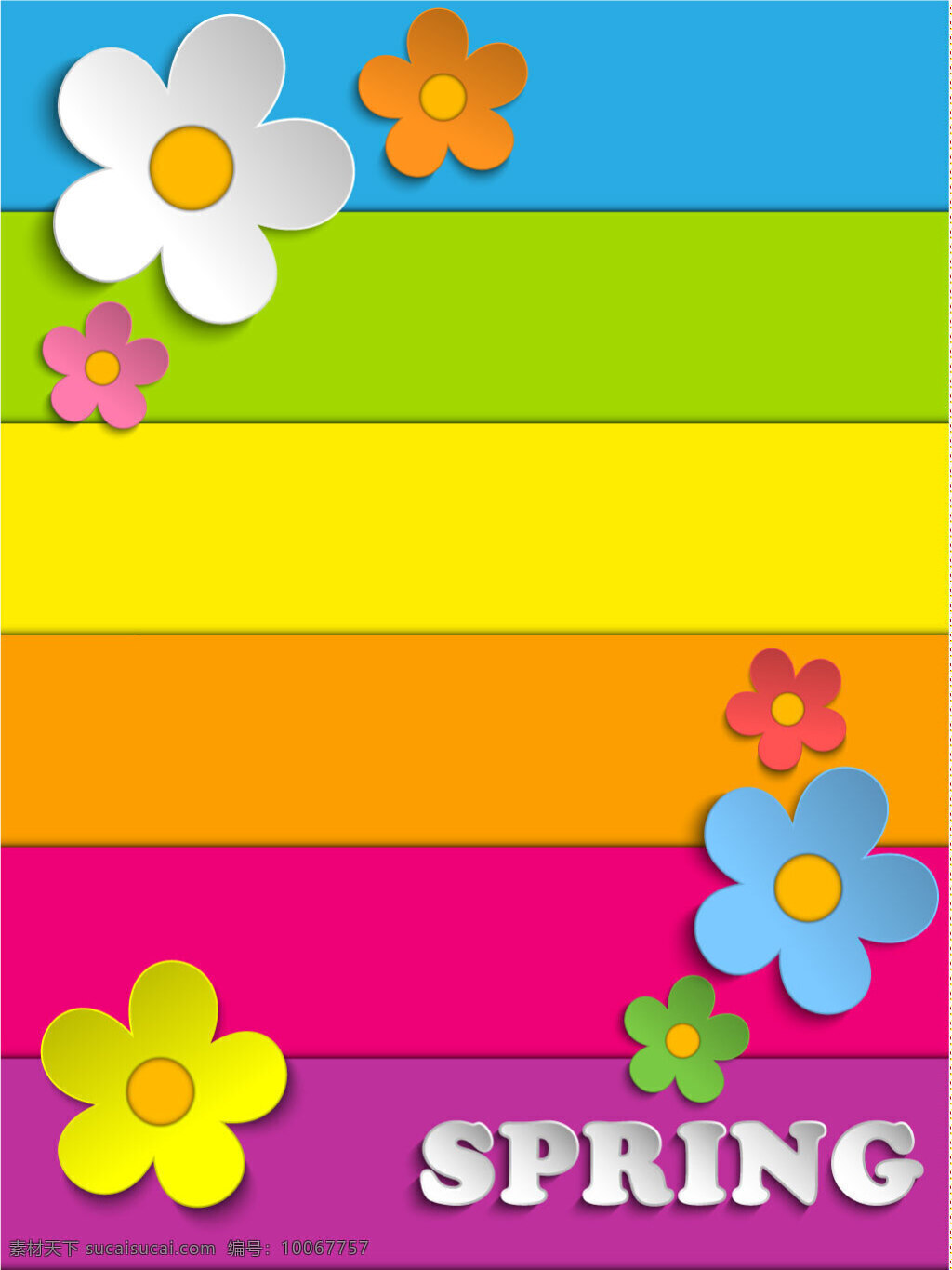 彩色 背景 花朵 矢量 绿色背景 彩色花朵 矢量素材