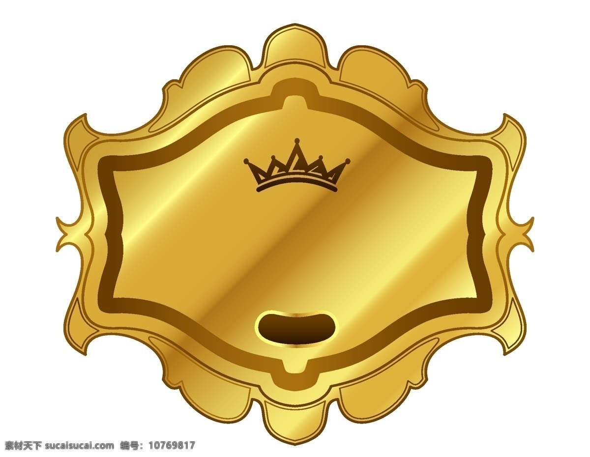 卡通 金色 皇冠 图标 元素 几何 花纹 边框 手绘 金色边框 华丽 ai元素 矢量元素
