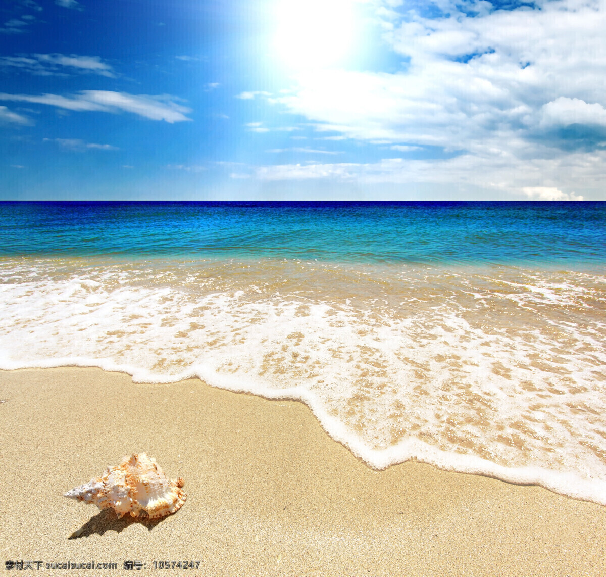 美丽 夏日 海边 风景 高清 美丽海滩 海边风景 天空 蓝天白云 夏天 夏季 沙滩 海滩 海平面 大海 海洋 海浪 海螺 海景 景色 美景 摄影图 高清图片 海洋海边 自然景观 白色