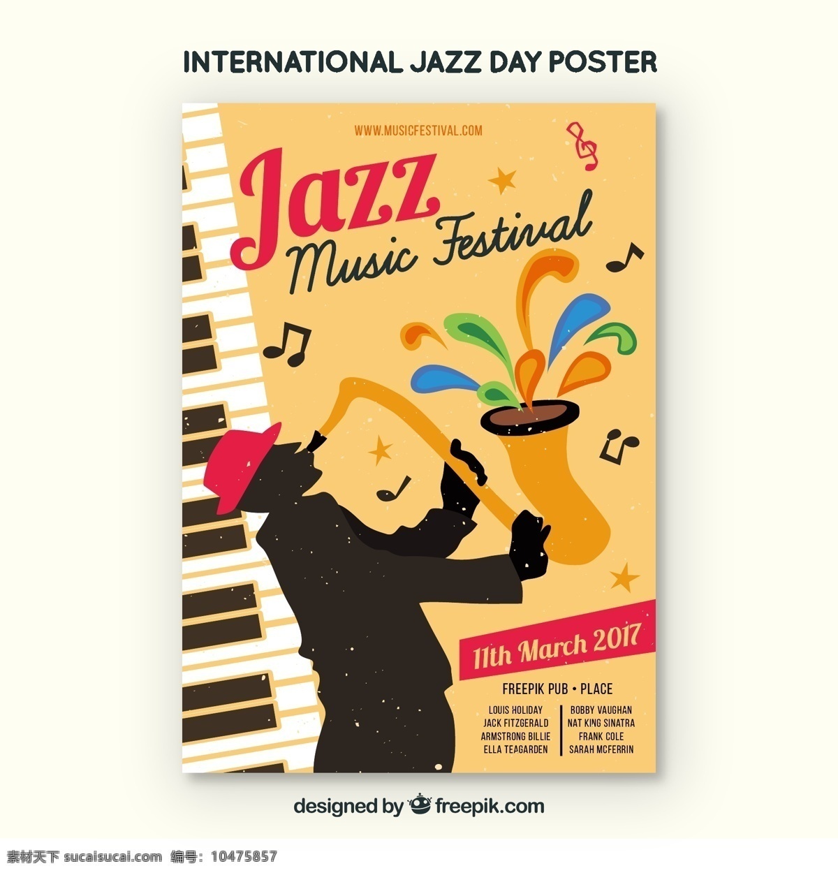 爵士 音乐节 小册子 传单 音乐 模板 小册子模板 庆典 活动 节日 传单模板 声音 音乐会 文化 爵士乐 乐器 国际 白天 萨克斯管