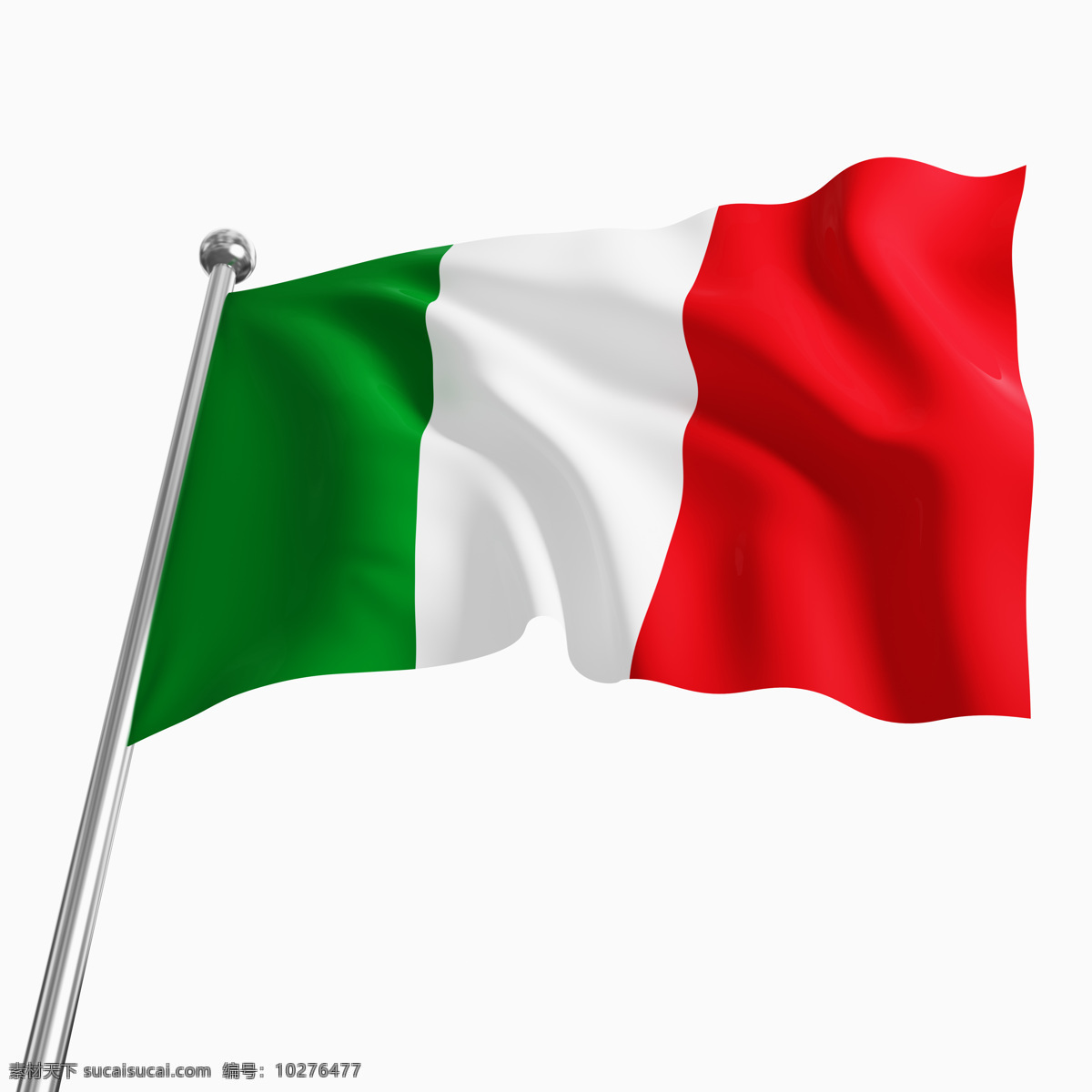 意大利 国旗 3d 3d设计 飘扬 旗杆 旗帜 意大利国旗 psd源文件