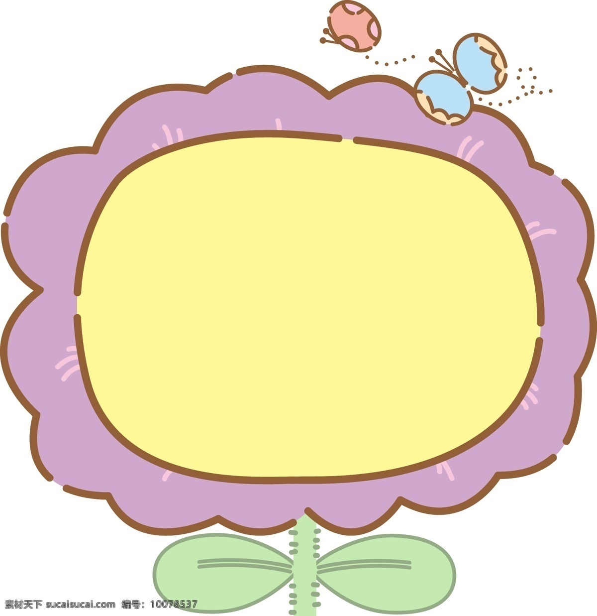 花朵 框框 卡通 插画 花朵的框框 卡通插画 边框插画 边框 框架 框子 简易边框 紫色的框框