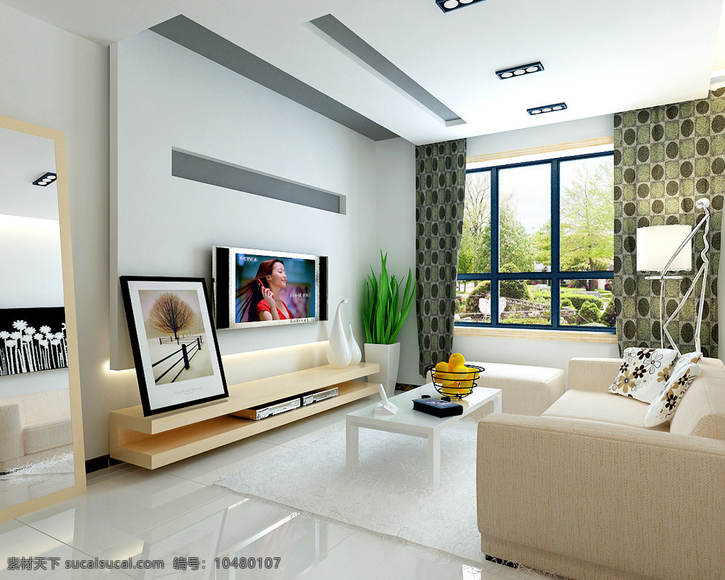 客厅 效果图 背景墙 茶几 环境设计 客厅效果图 沙发 室内设计 现代简约 装饰素材
