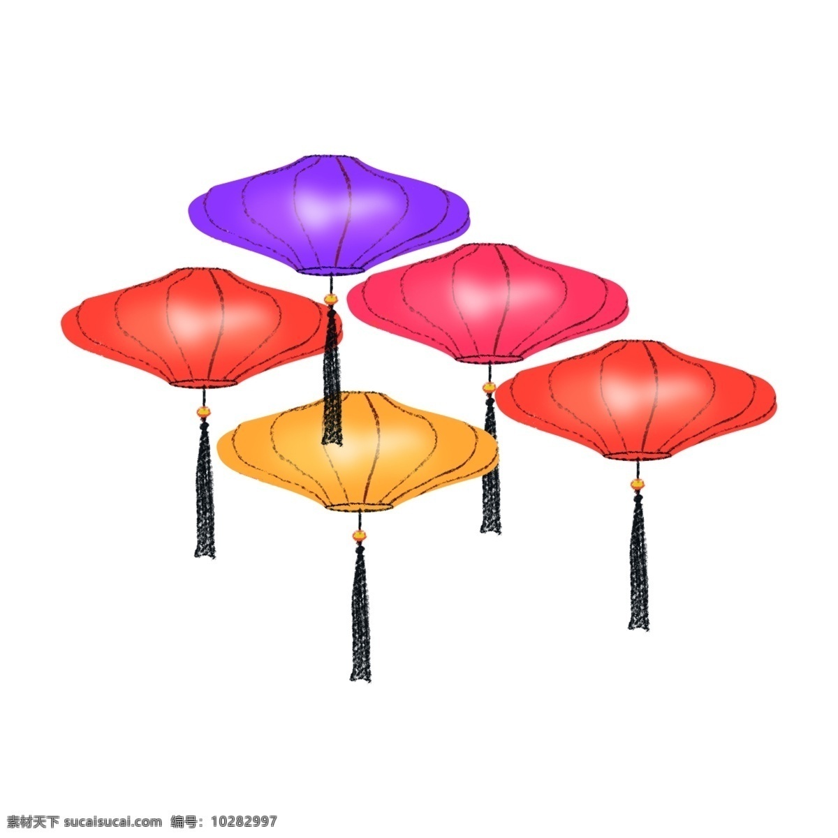 祈福 花灯 各种 颜色 组合 祈福花灯元素 祈福花灯 红色花灯 手绘花灯 透明元素