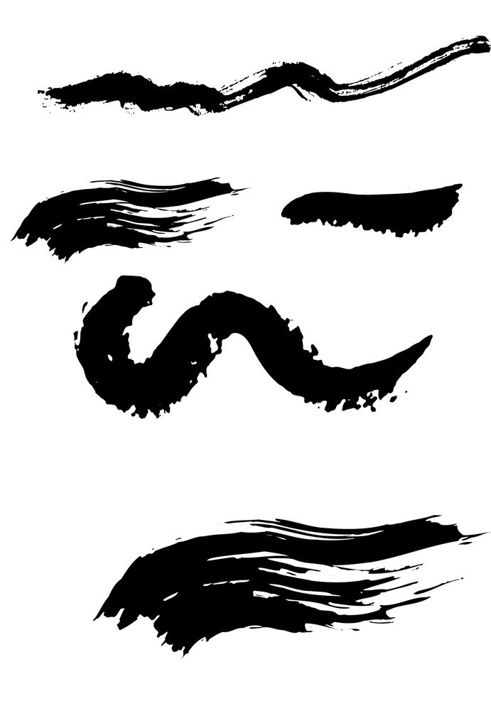 毛笔 笔画 矢量 毛笔笔画 笔画矢量素材 小素材 笔画图标 条纹线条 底纹边框