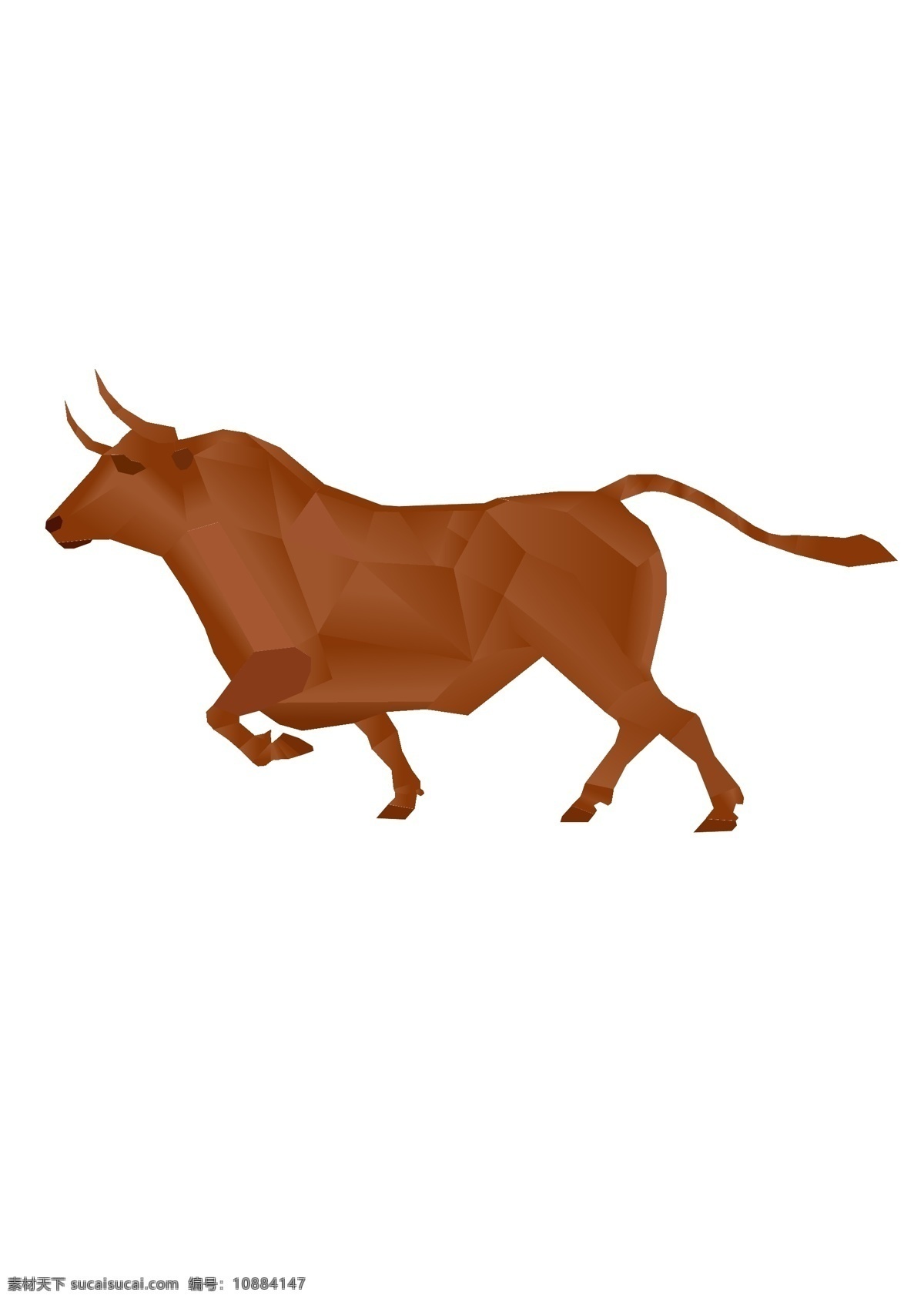 棕色 形状 矢量 公牛 前进