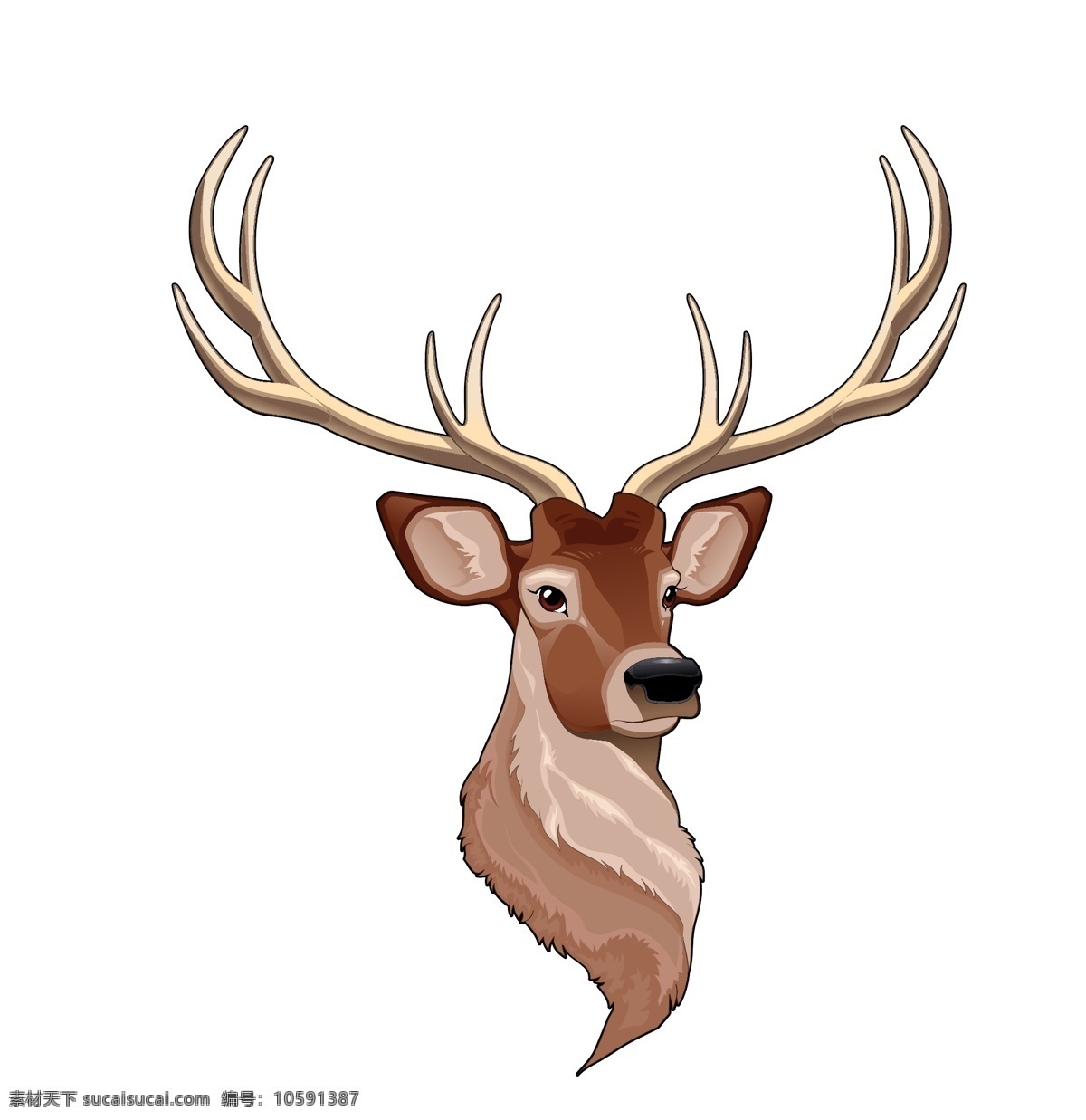麋鹿 梅花鹿 小鹿 鹿 卡通 森林动物 ai矢量图 装饰插画 印刷背景图 设计素材 矢量图