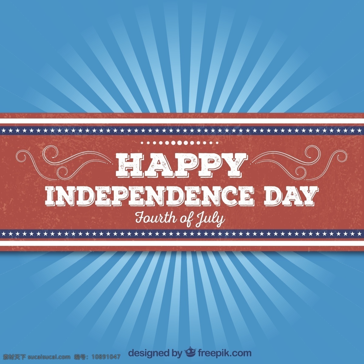 复古独立日卡 复古 卡片 模板 美国 独立日 文化 传统 一天 老式卡 爱国 独立 七月 第四 爱国主义 蓝色