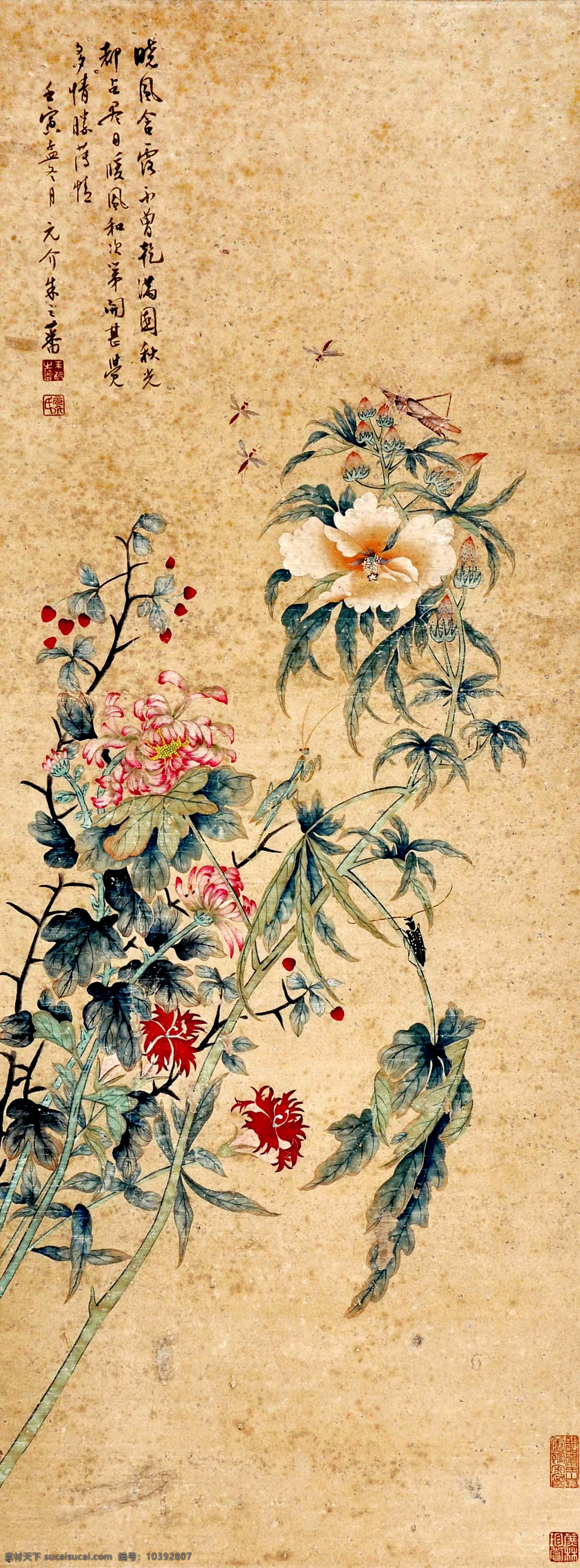 朱之藩 花卉草 水墨画 古画 国画 中国画 传统画 名家 绘画 艺术 文化艺术 绘画书法