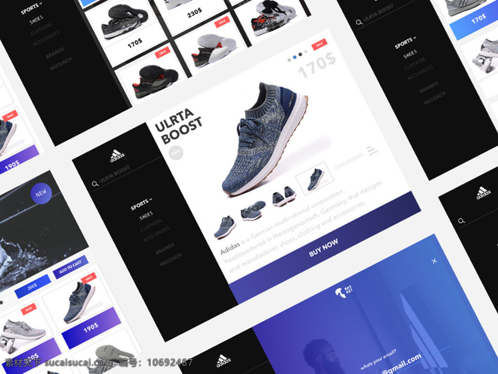 阿迪达斯 adidas 网站设计 sketch 购物类网站 网页界面 网页模板 个性设计 ui界面 格式