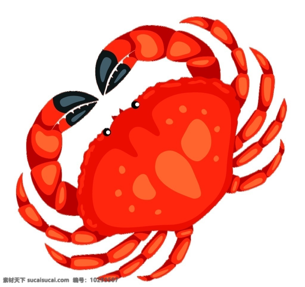 螃蟹图片 卡通螃蟹 蟹 卡通 红色 动画 分层