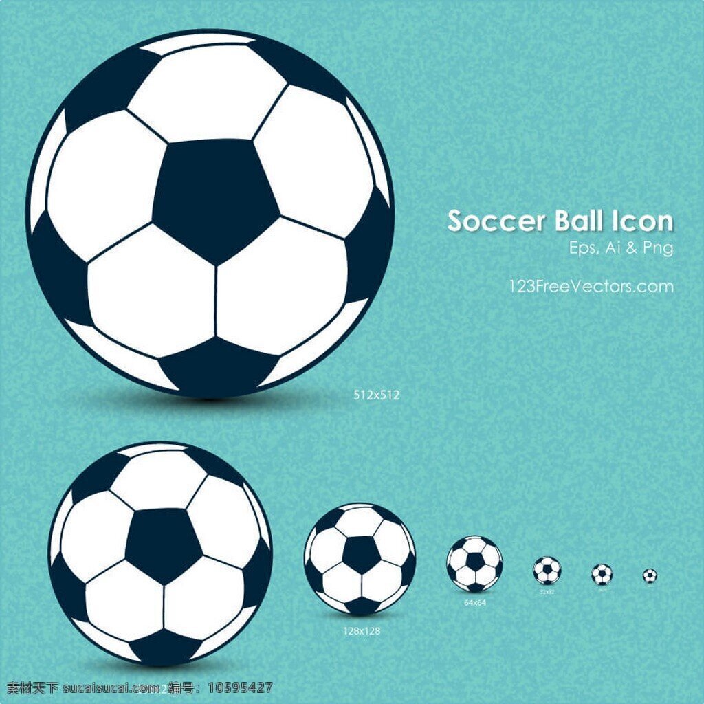 足球图标 足球 大小 不一 蓝色背景 英文字母 青色 天蓝色