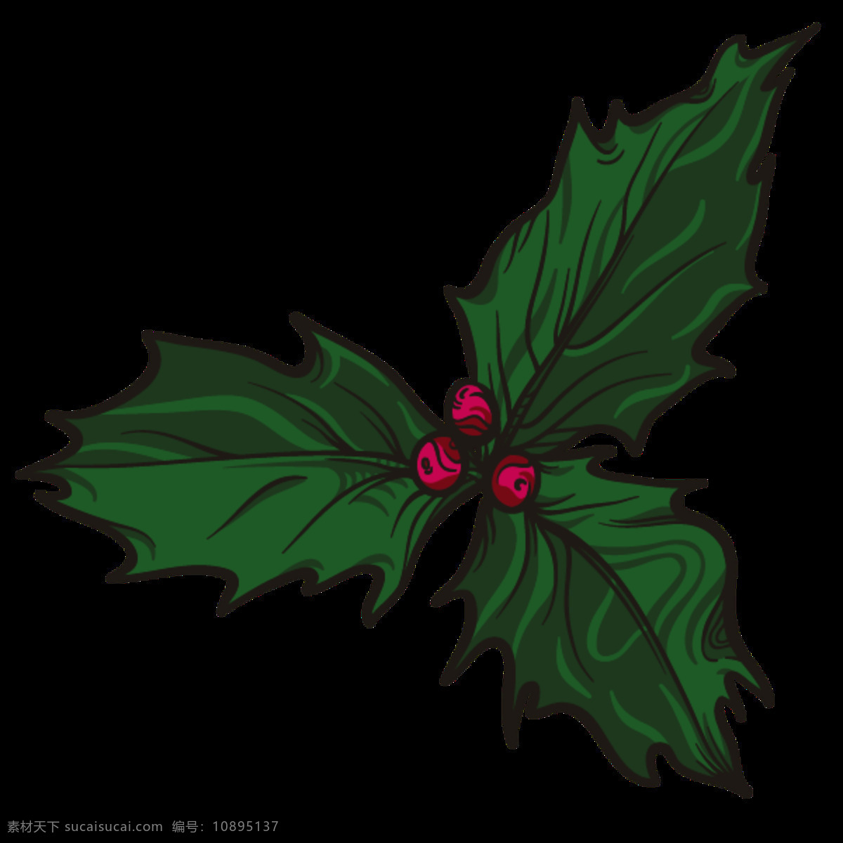墨绿 圣诞 果实 透明 红色 节日素材 卡通 绿色 免扣素材 圣诞节 透明素材 装饰图案