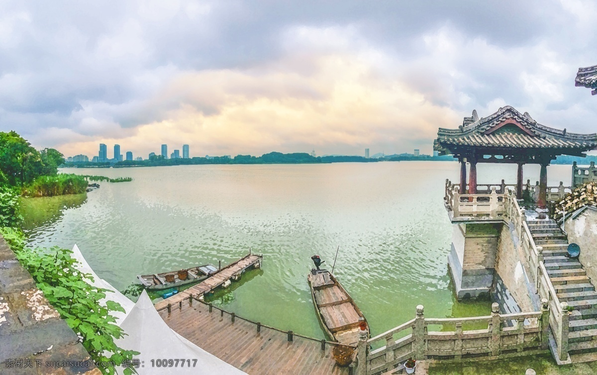 二次元风景图 二次元 卡通 风景 彩霞 美丽 灰色