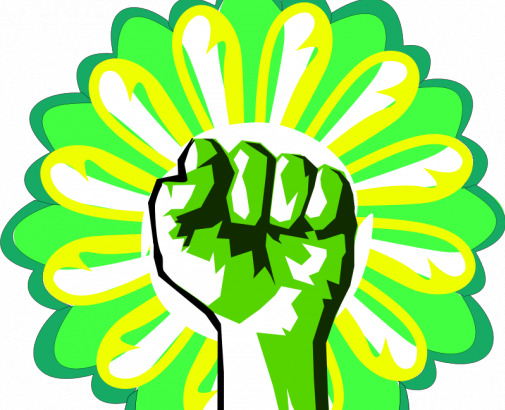 绿色 电力 矢量 插画 革命 花卉 环境 夹 剪贴画 拳头 生态 艺术 打击 权力 srm 强 站起来