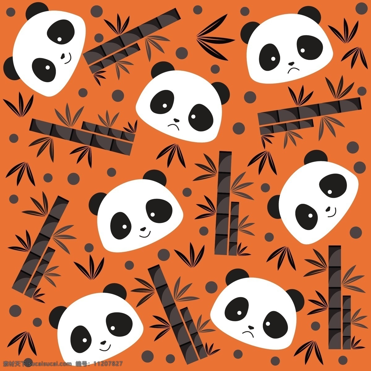 熊猫 竹子 矢量 动物 矢量素材