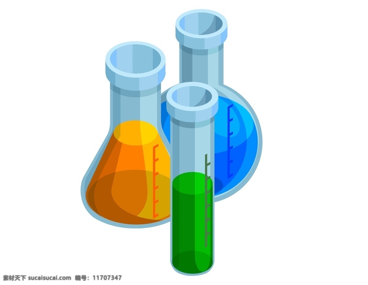 卡通 试管 实验 元素 小清新 化学 手绘 透明玻璃 ai元素 矢量元素