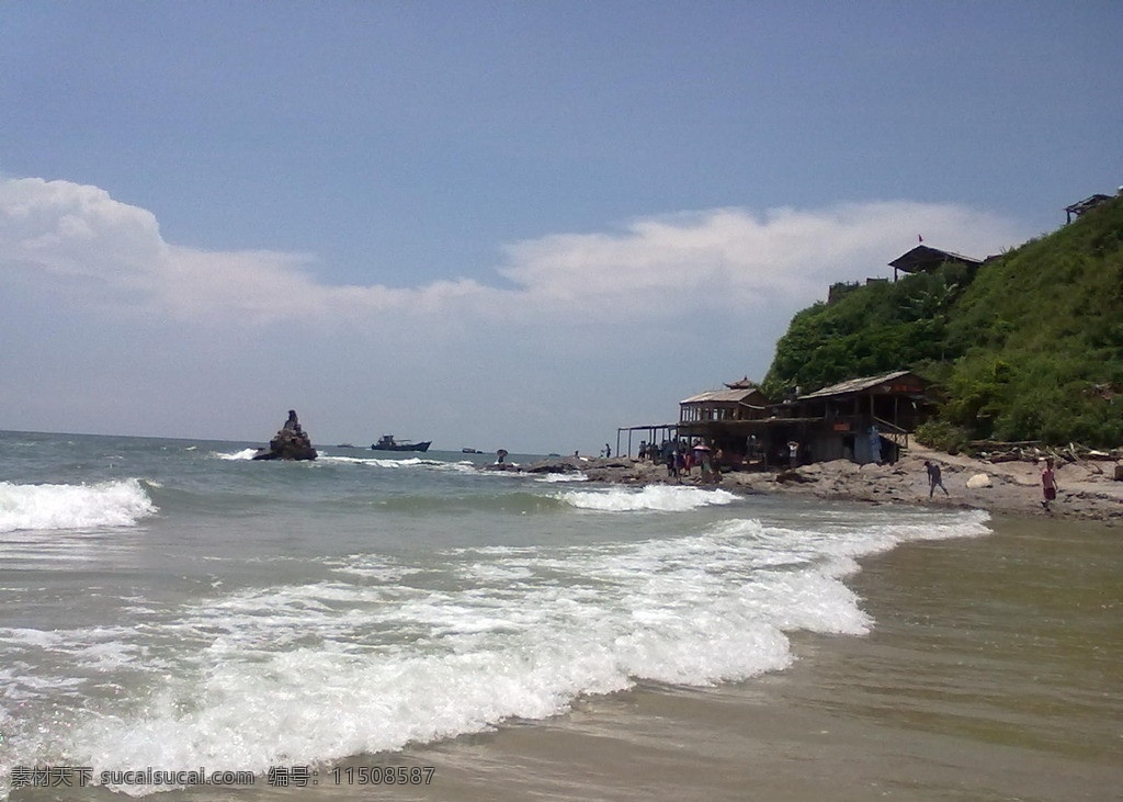大海 广西 北海 冠 头 岭 海 花 蓝天 白云 自然风景 自然景观